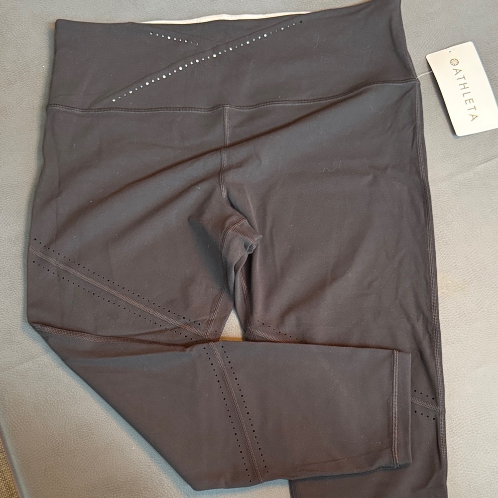 Athleta Black Leggings with Stylish Cutouts 7/8 length